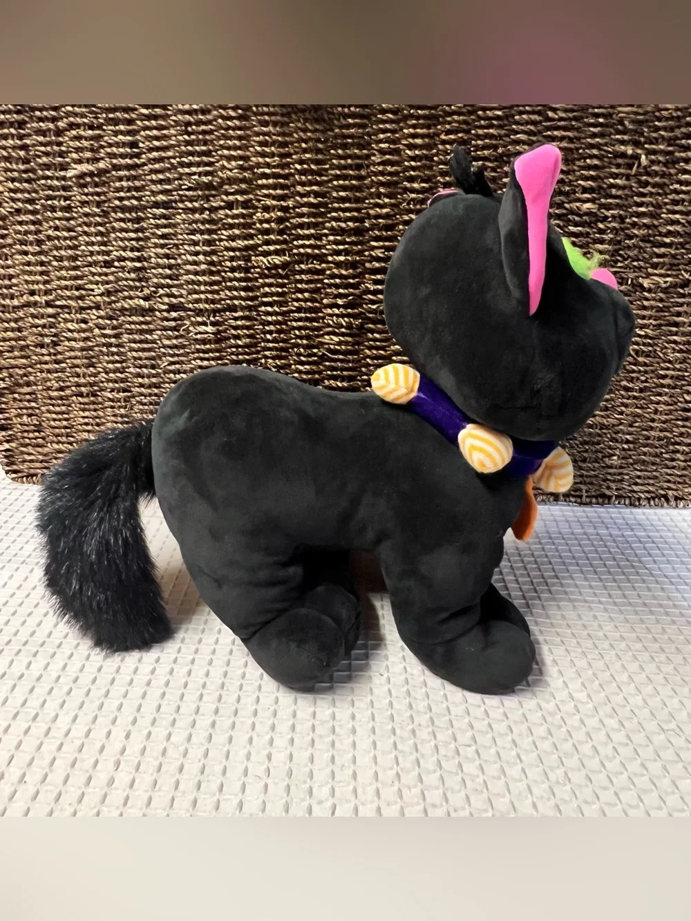Vintage Commonwealth Happy Haunters Black Cat Halloween Plush Vampire Teeth